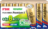 富士通アルカリ乾電池 Premium S「サスティナパック」単4形8個パック