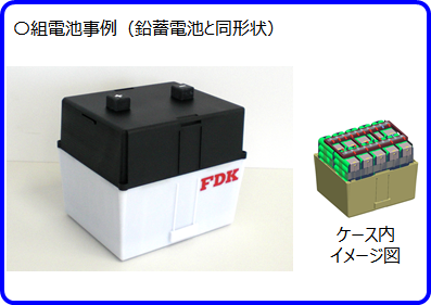 組電池事例（鉛蓄電池と同形状